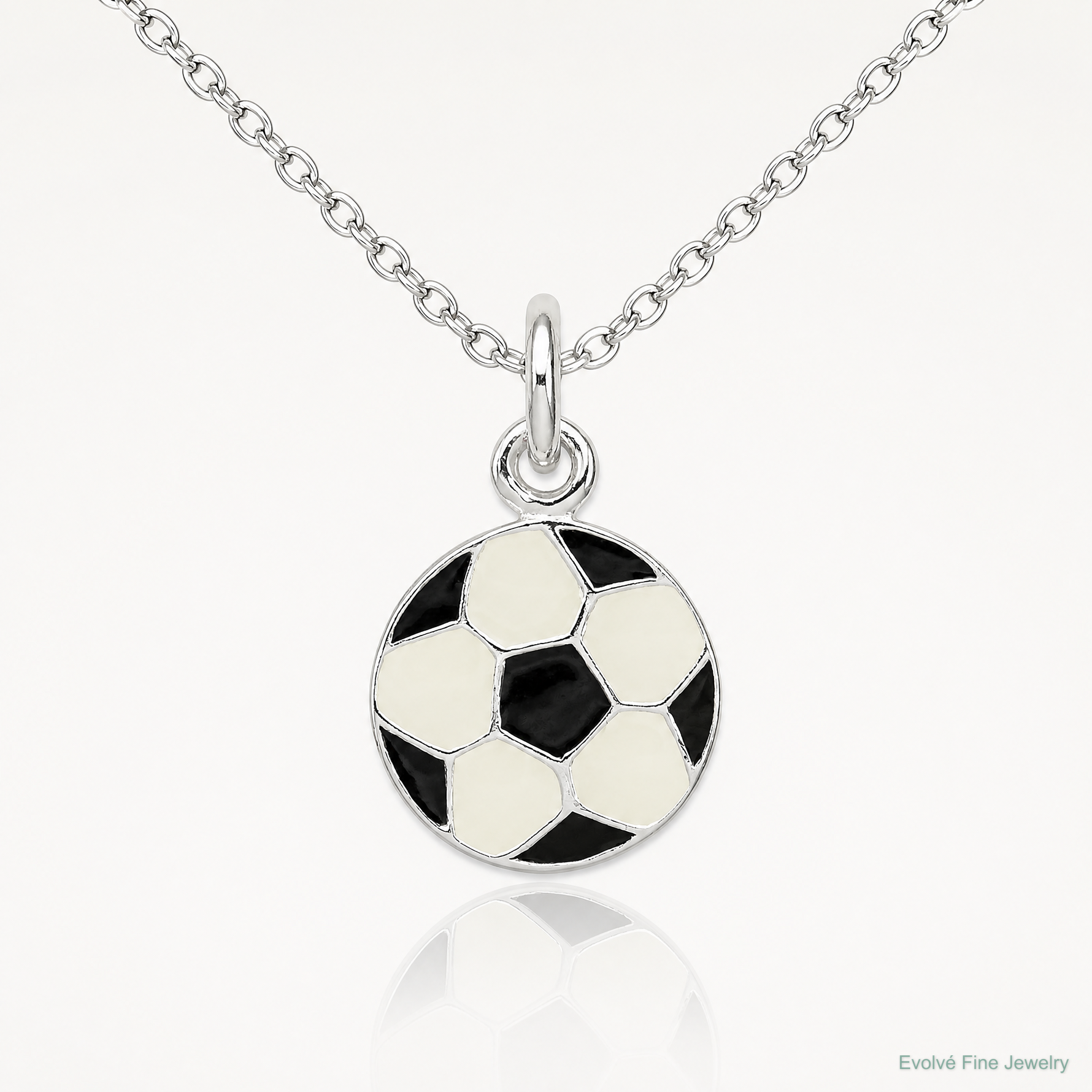 Sterling Silver Enameled Soccer Ball Charm - Lifestyle View