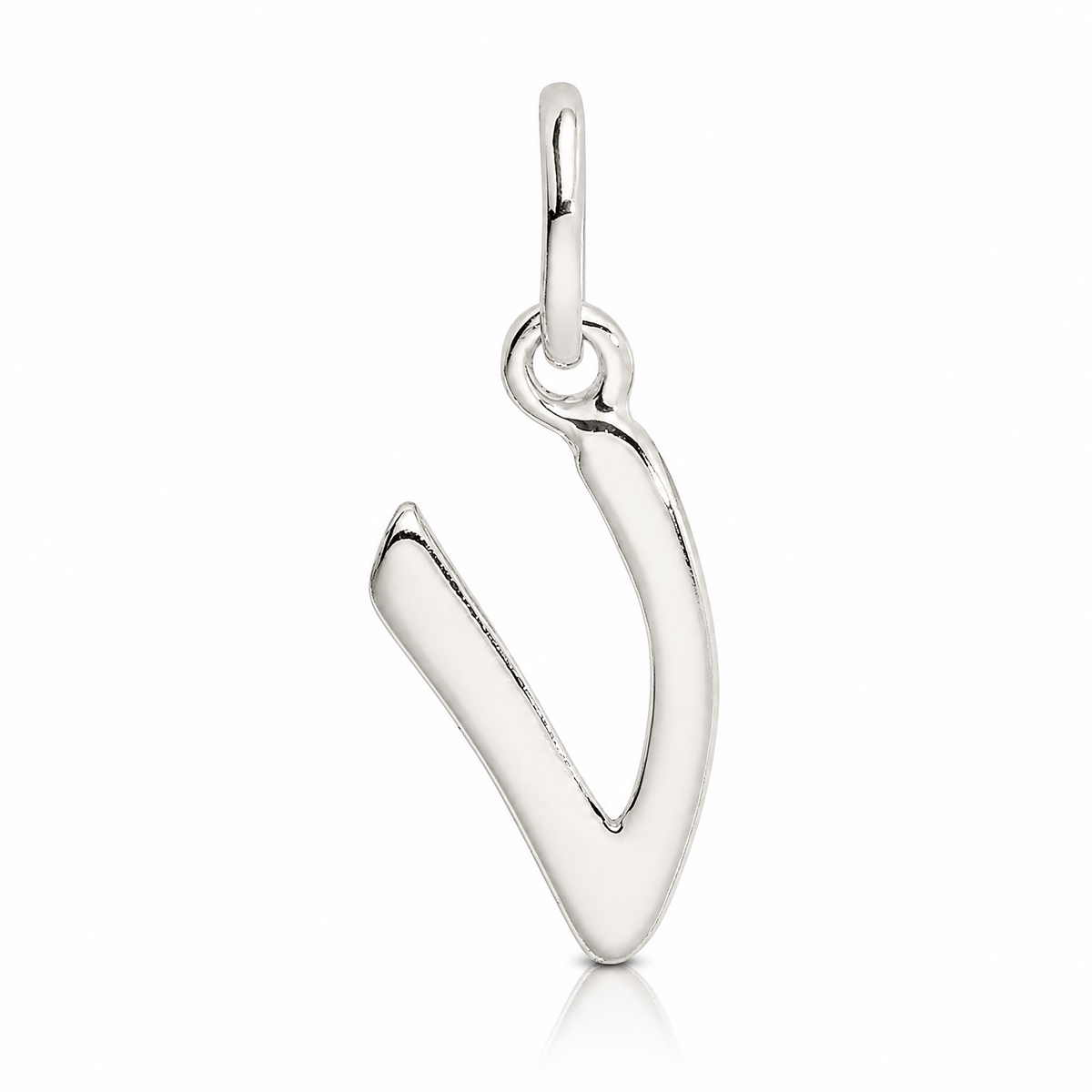 Sterling Silver Letter V Initial Charm - Lifestyle View