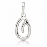 Sterling Silver Letter O Initial Pendant - Lifestyle View