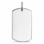 Sterling Silver Polished Dog Tag Pendant - Lifestyle View