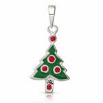Sterling Silver Enameled Christmas Tree Pendant - Lifestyle View