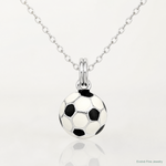 Sterling Silver Black & White Enameled Soccer Ball Charm - Lifestyle View
