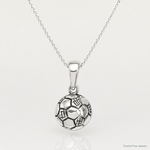 Sterling Silver Antiqued Soccer Ball Pendant - Lifestyle View