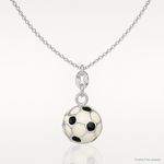 Sterling Silver Enameled Soccer Ball Charm - Lifestyle View