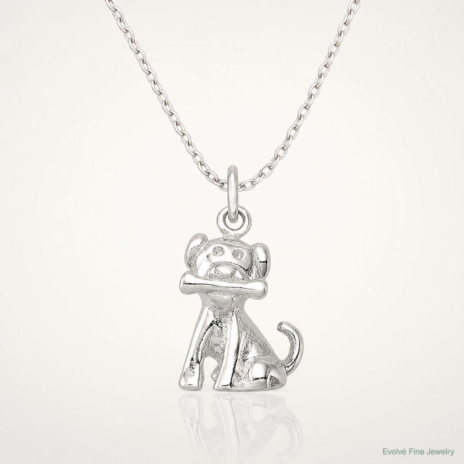 Sterling Silver Doggie w/Bone Charm - Lifestyle View
