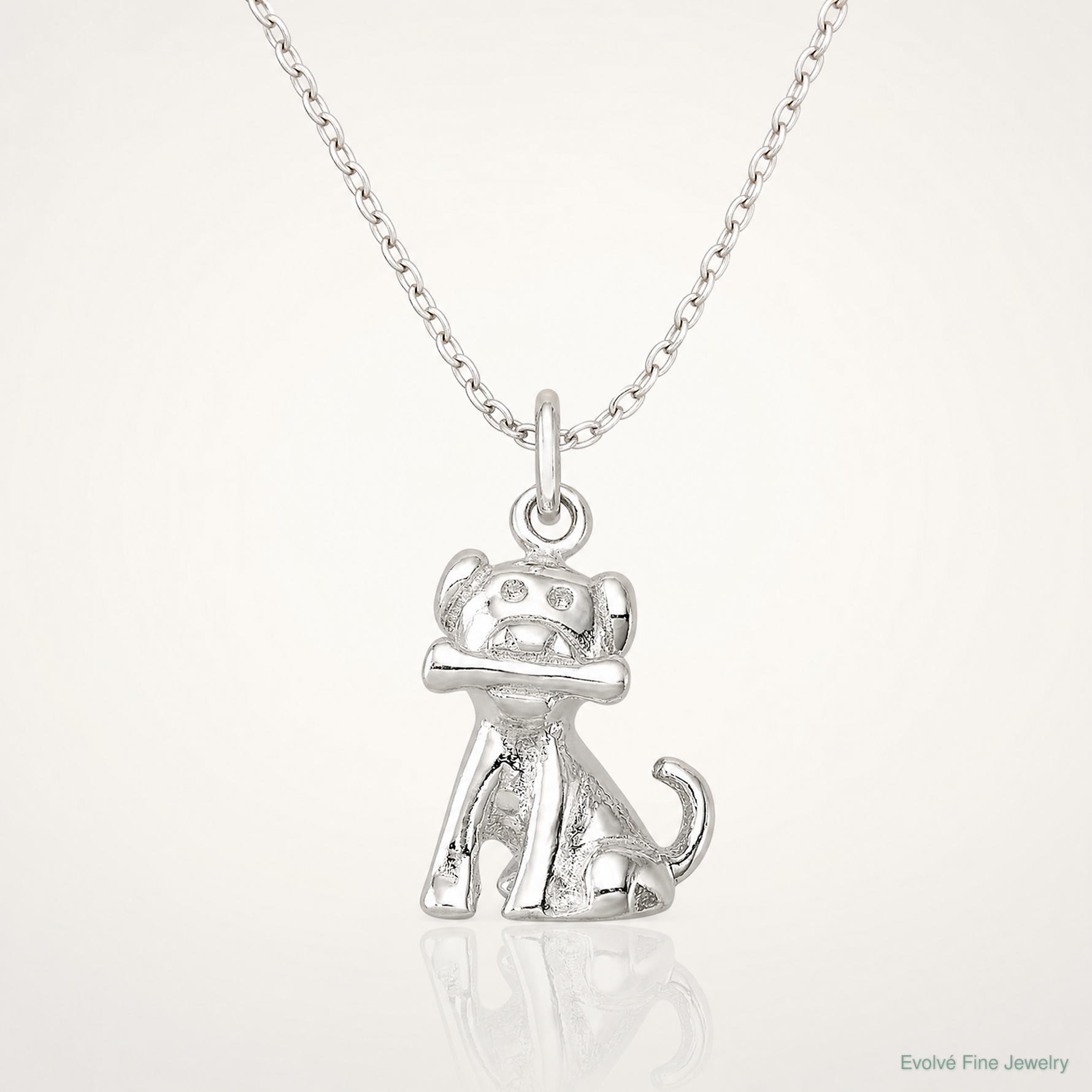 Sterling Silver Doggie w/Bone Charm - Lifestyle View