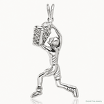 Sterling Silver Basketball Player Charm - Lifestyle View