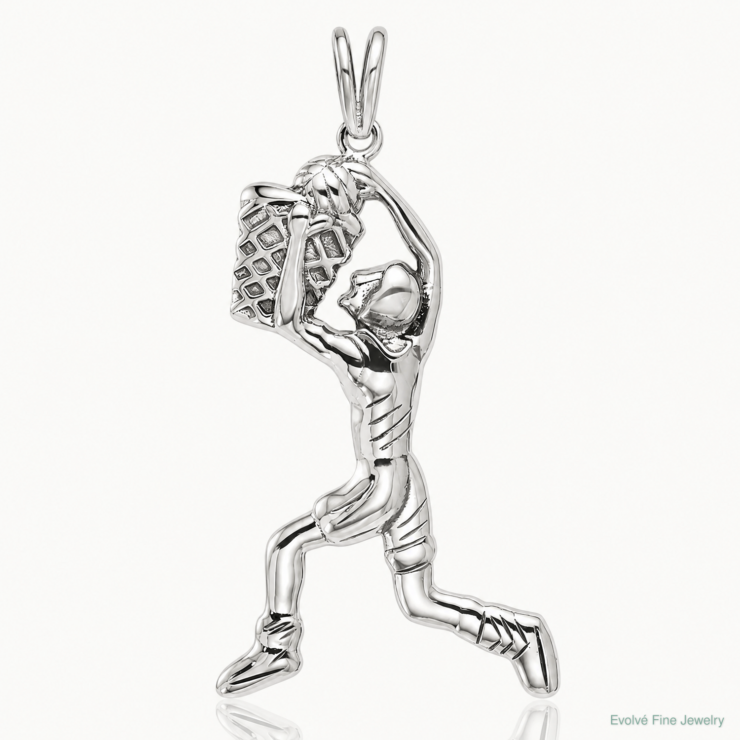 Sterling Silver Basketball Player Charm - Lifestyle View