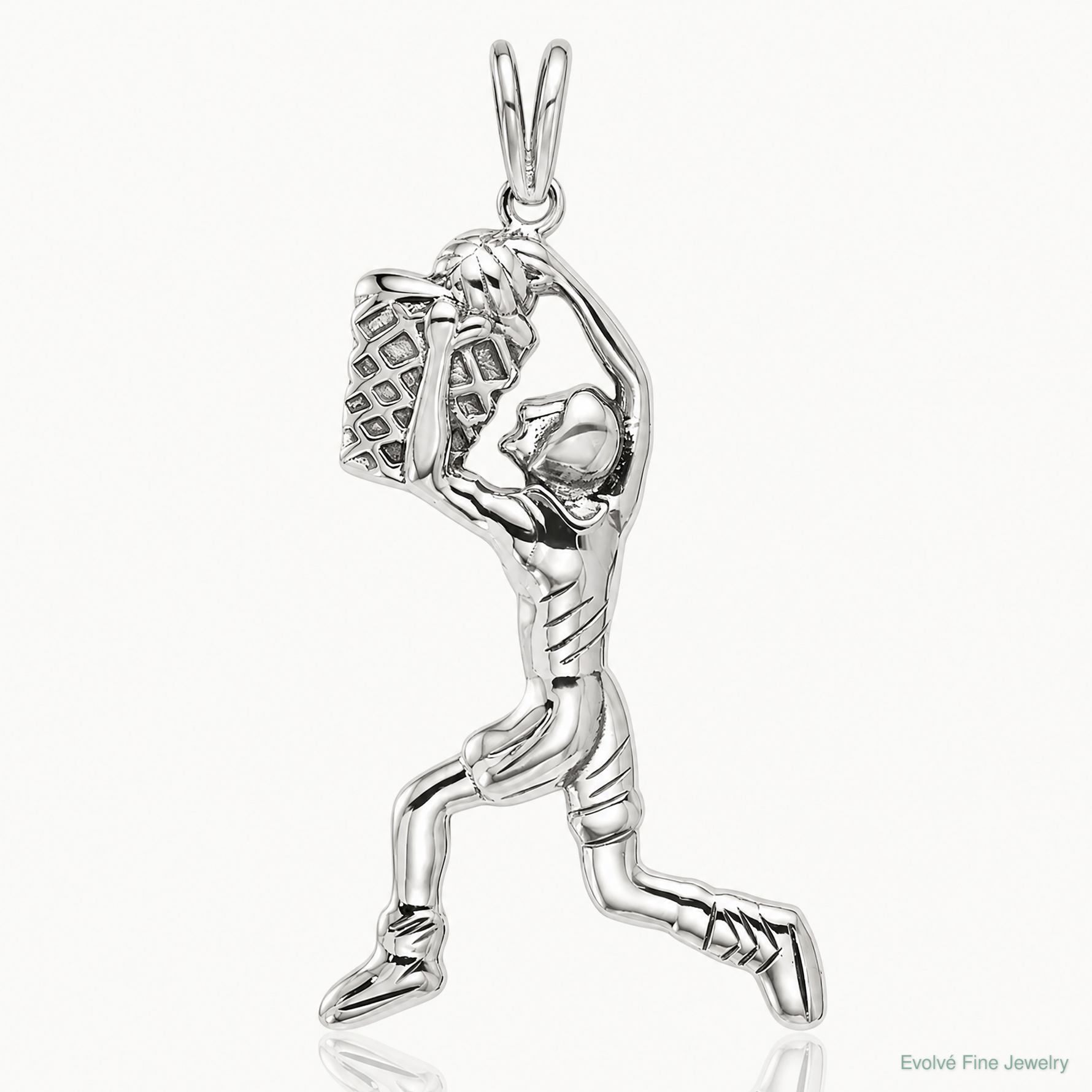 Sterling Silver Basketball Player Charm - Lifestyle View