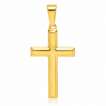 Sterling Silver Gold-tone Polished Cross Pendant - Lifestyle View