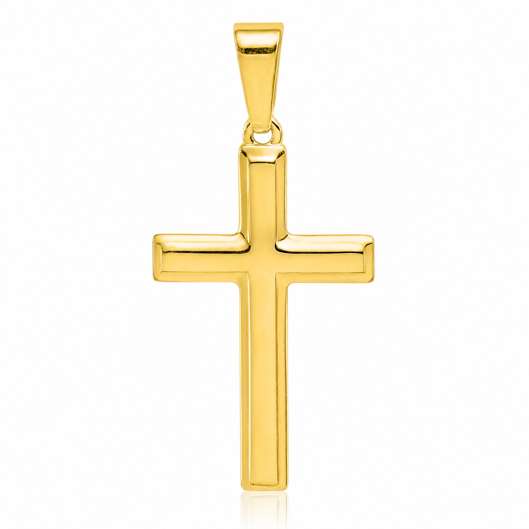 Sterling Silver Gold-tone Polished Cross Pendant - Lifestyle View