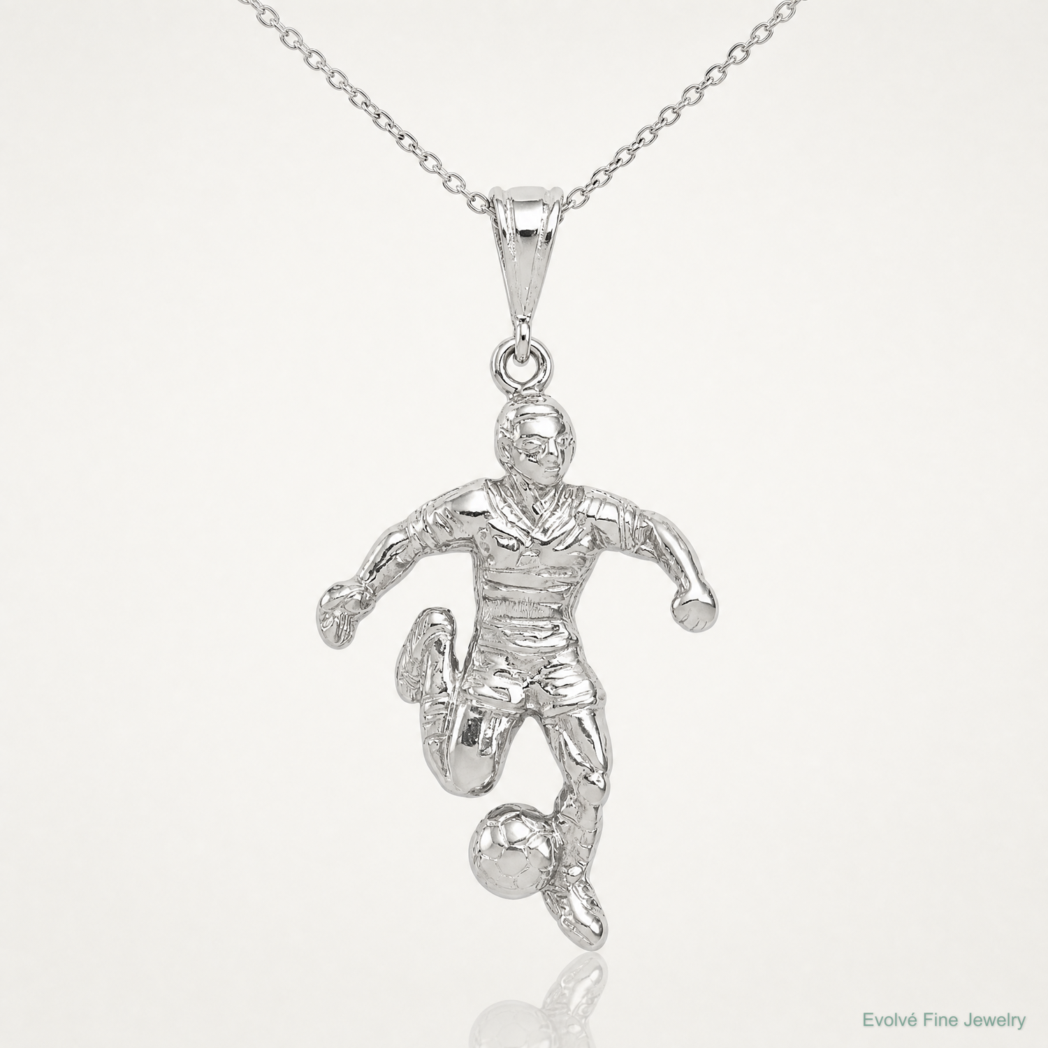 Sterling Silver Soccer Player Charm - Lifestyle View