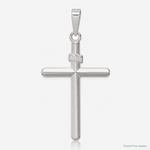 Sterling Silver Polished INRI Cross Pendant - Lifestyle View