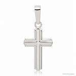 Sterling Silver Polished Cross Pendant - Lifestyle View