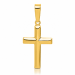 Sterling Silver Gold-tone Polished Cross Pendant - Lifestyle View