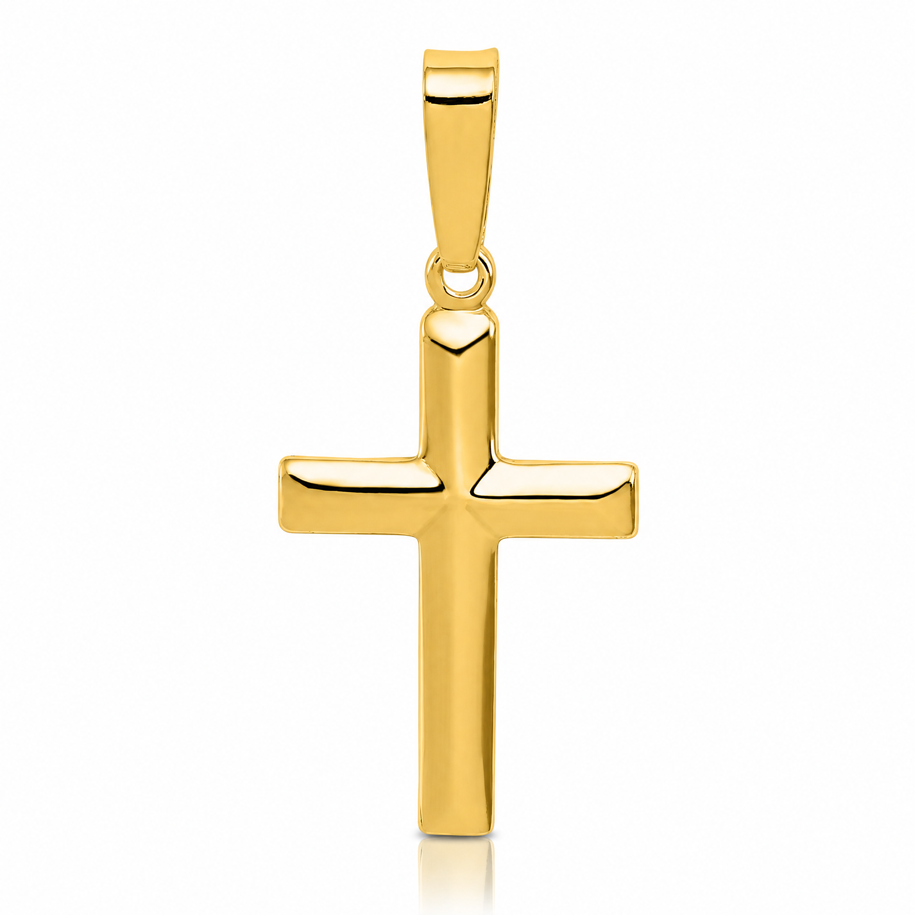 Sterling Silver Gold-tone Polished Cross Pendant - Lifestyle View
