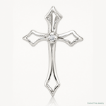 Sterling Silver CZ Cross Charm - Lifestyle View