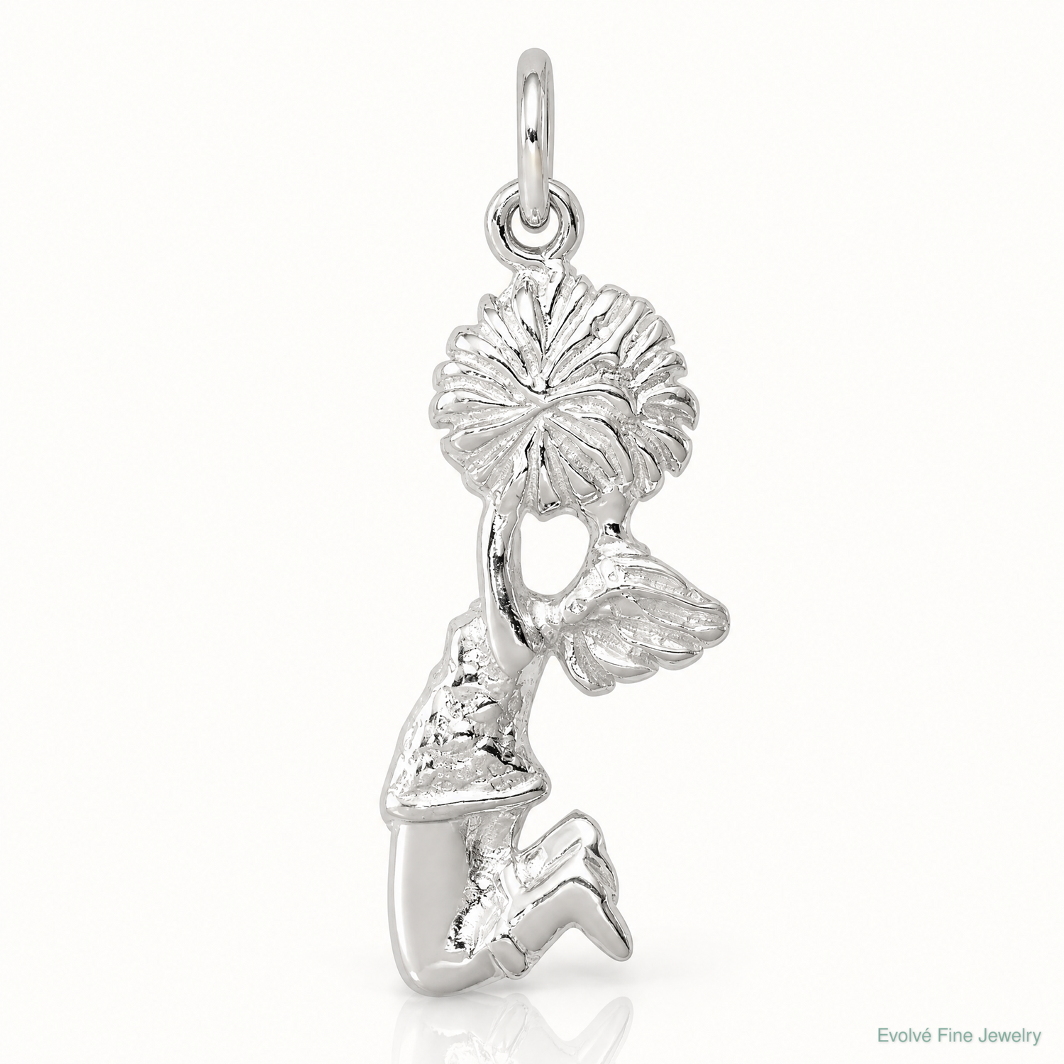 Sterling Silver Cheerleader Charm - Lifestyle View