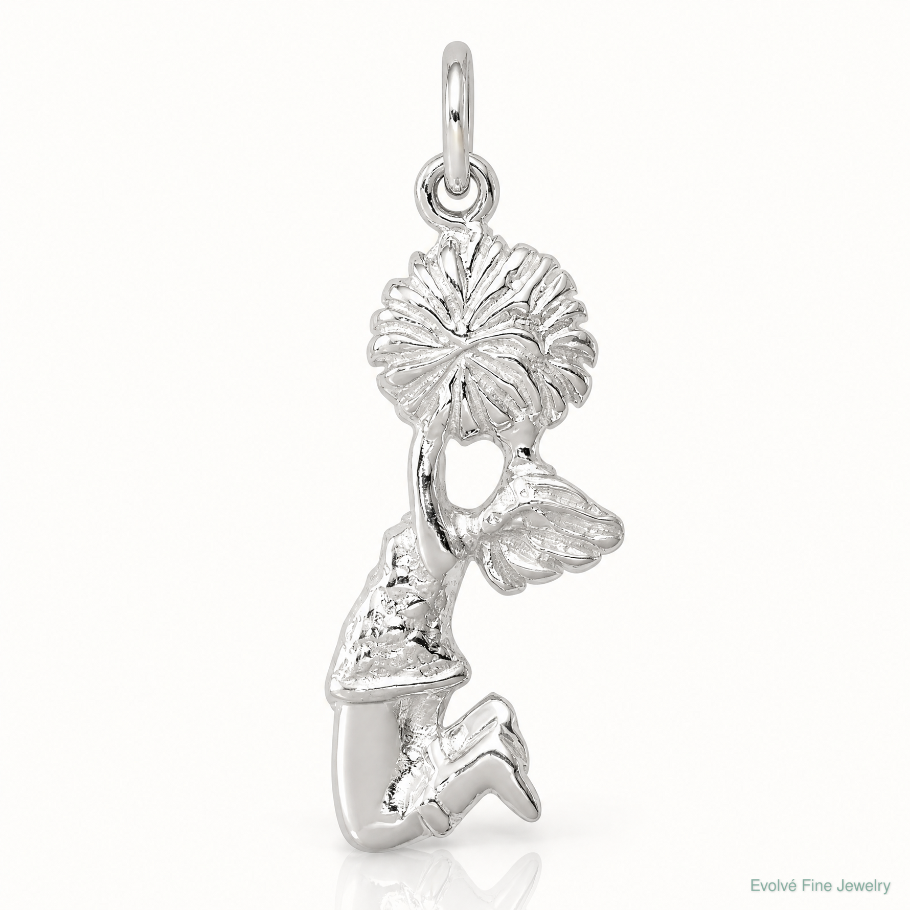 Sterling Silver Cheerleader Charm - Lifestyle View