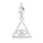 Sterling Silver Polished Evil Eye Charm - Lifestyle View
