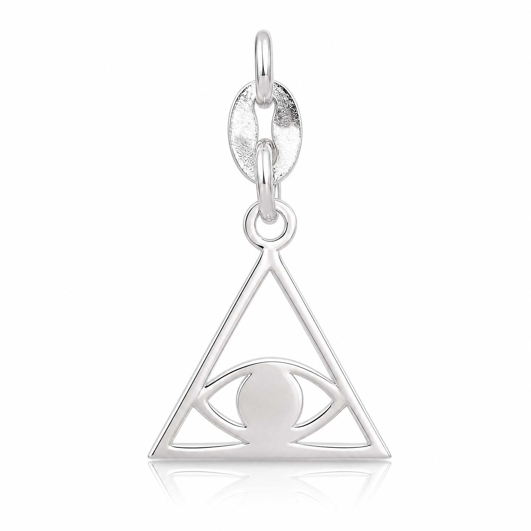Sterling Silver Polished Evil Eye Charm - Lifestyle View