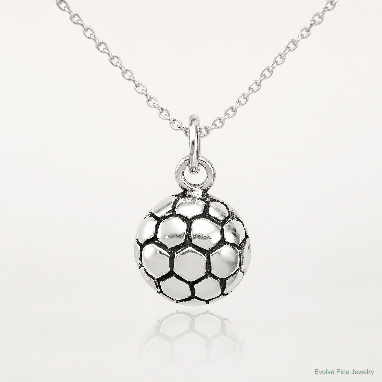 Sterling Silver Antiqued Soccer Ball Charm - Lifestyle View