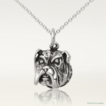 Sterling Silver Antiqued Bull Dog Charm - Lifestyle View