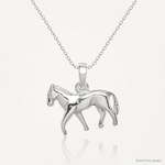 Sterling Silver Polished Horse Pendant - Lifestyle View