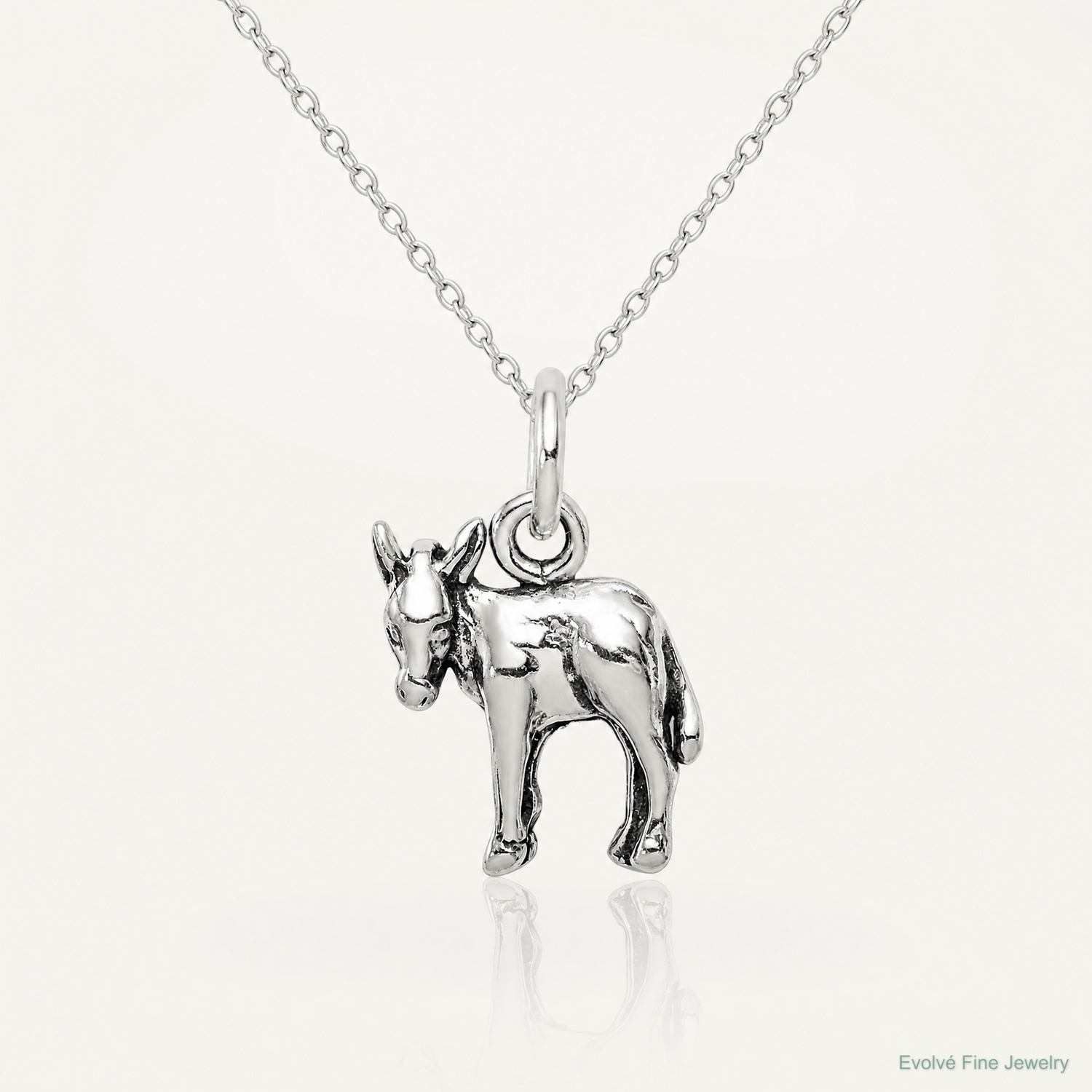 Sterling Silver Antiqued Donkey Charm - Lifestyle View