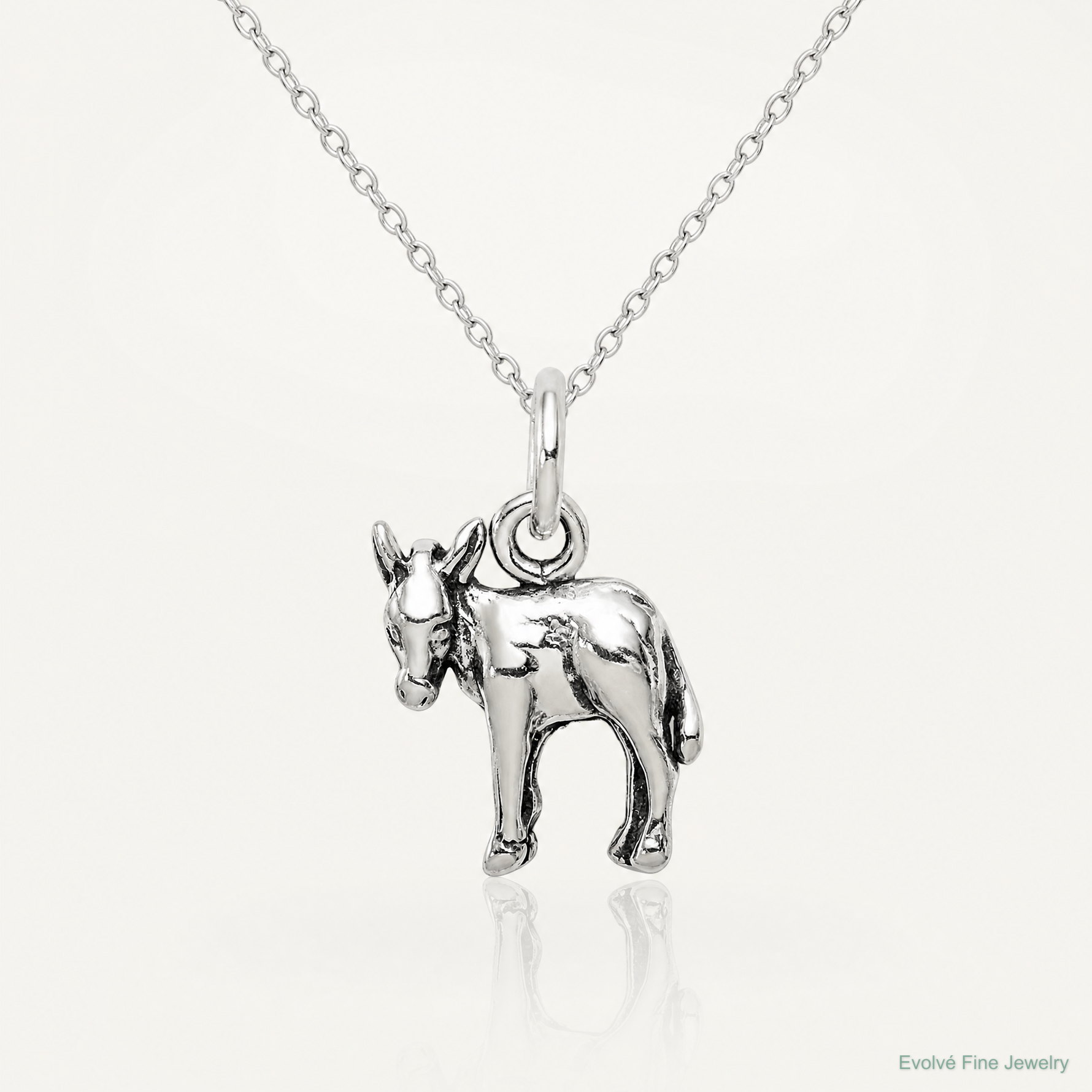 Sterling Silver Antiqued Donkey Charm - Lifestyle View