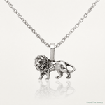Sterling Silver Antiqued Lion Charm - Lifestyle View