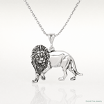 Sterling Silver Antiqued Lion Charm - Lifestyle View