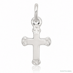 Sterling Silver Polished Cross Charm - Lifestyle View