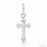 Sterling Silver Polished Cross Charm - Lifestyle View