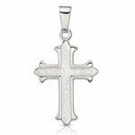 Sterling Silver Polished Textured Cross Pendant - Lifestyle View