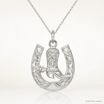 Sterling Silver Horseshoe with Boot Charm - Lifestyle View