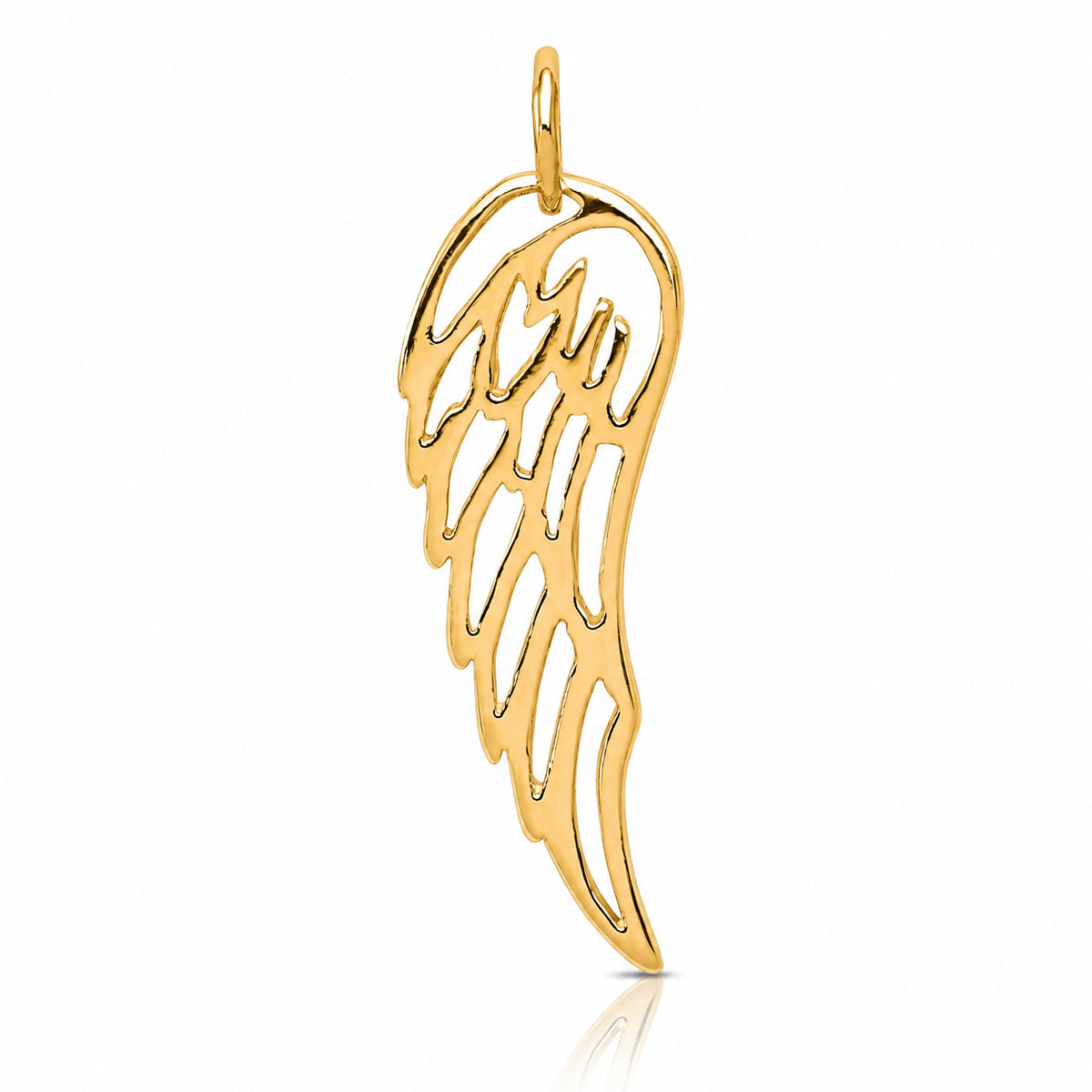 Sterling Silver Gold-tone Polished Angel Wing Charm - Lifestyle View