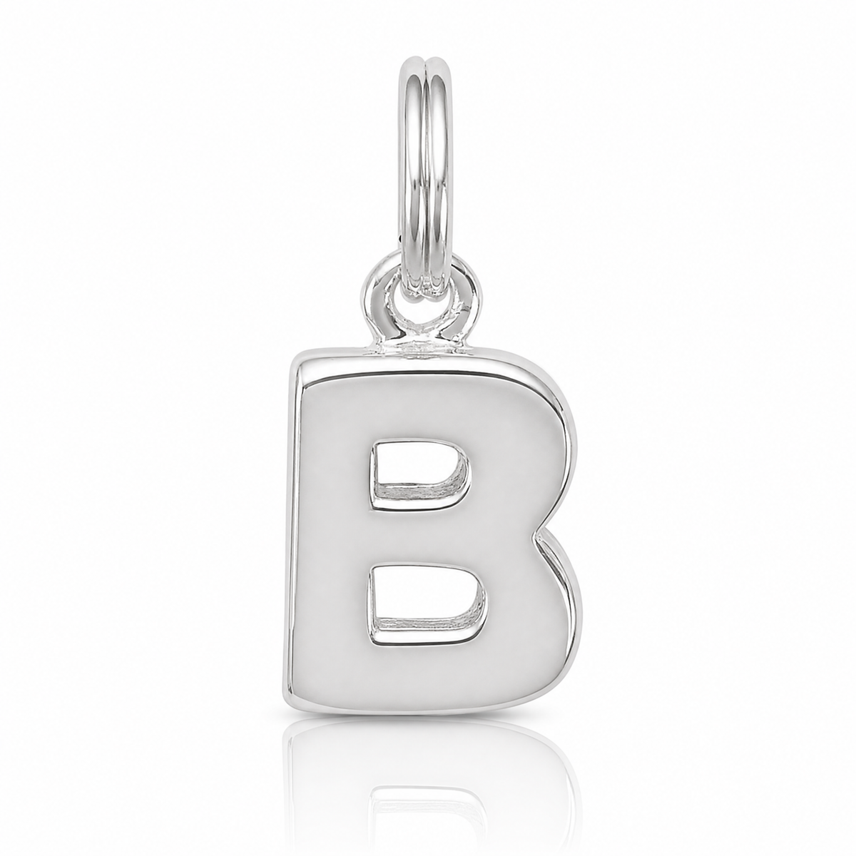 Sterling Silver Letter B Initial Charm - Lifestyle View