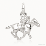 Sterling Silver Horse w/Rider Charm - Lifestyle View