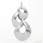 Sterling Silver Rhodium-plated Polished & Satin Drop Pendant - Lifestyle View