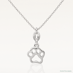 Sterling Silver Polished Paw Print Charm - Lifestyle View