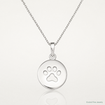 Sterling Silver Polished Paw Print Pendant - Lifestyle View