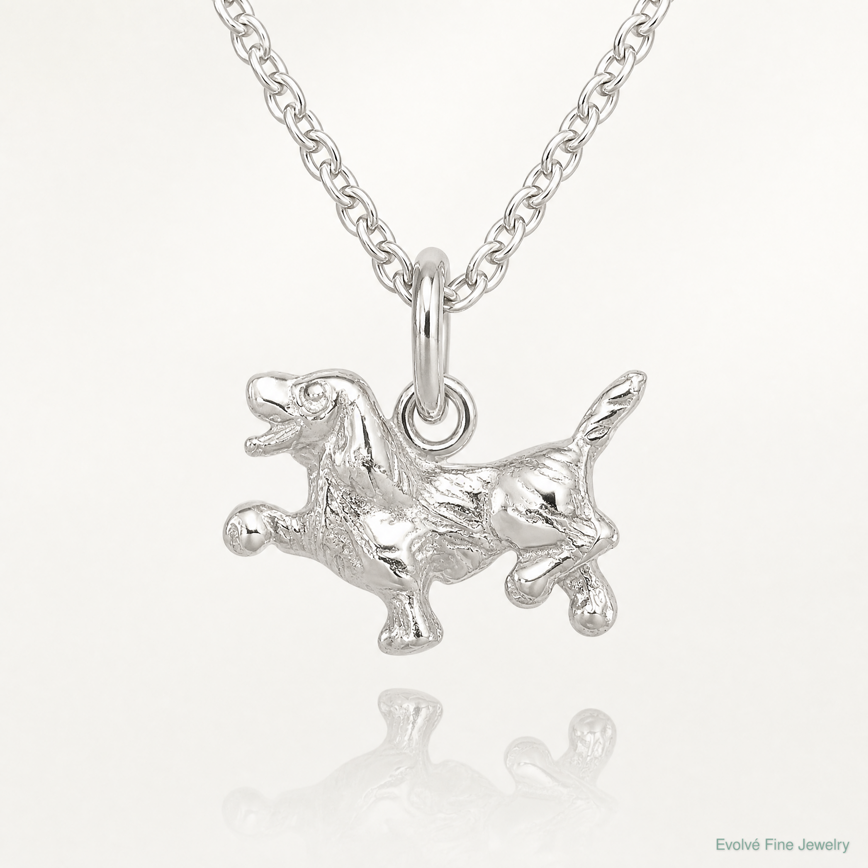 Sterling Silver Dog Charm - Lifestyle View