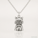 Sterling Silver Antiqued Cat Charm - Lifestyle View