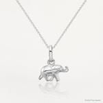Sterling Silver Rhodium Plated Polished Elephant Charm - Lifestyle View