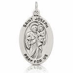 Sterling Silver Antiqued St. Joseph Medal - Lifestyle View