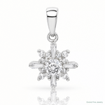 Sterling Silver Fancy CZ Pendant - Lifestyle View
