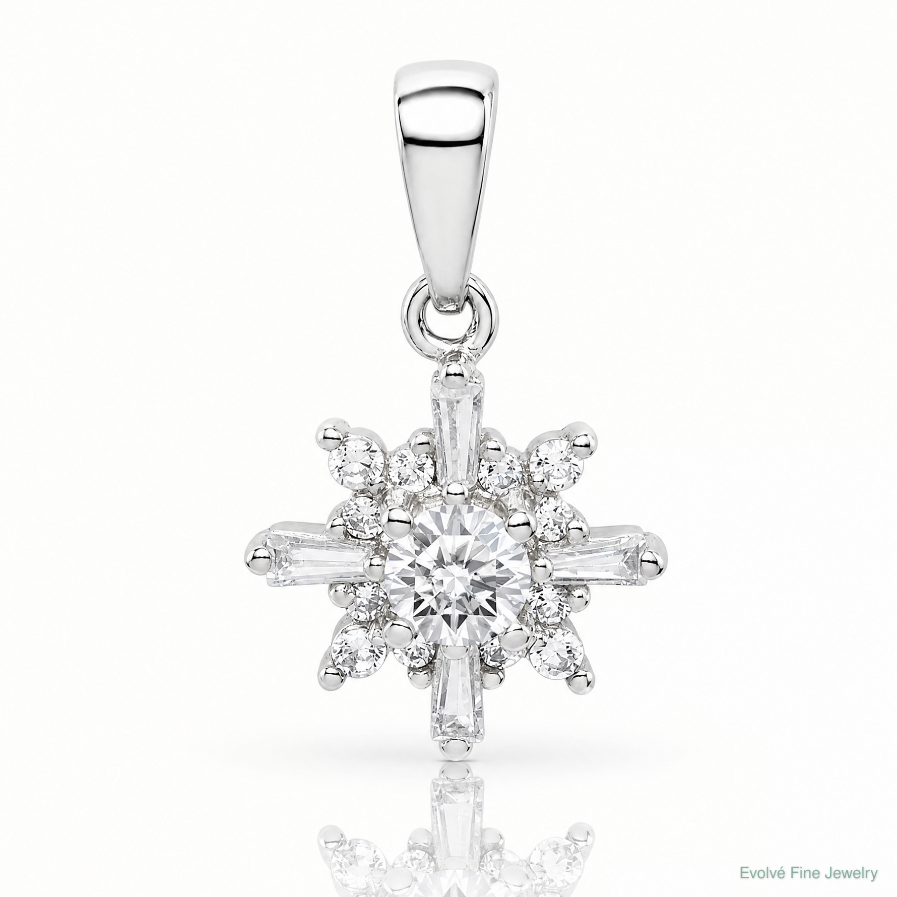 Sterling Silver Fancy CZ Pendant - Lifestyle View