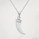 Sterling Silver Rhodium-plated Polished Claw Pendant - Lifestyle View