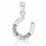Sterling Silver Enamel Good Luck Horse Shoe Pendant - Lifestyle View
